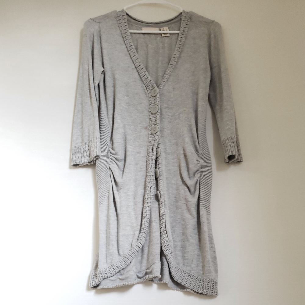 Y2K Vintage DKNY Stretchy fitted Duster v-neck cardigan L FITS LIKE S/M